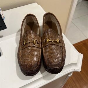Mens gucci crocodile loafers size 9